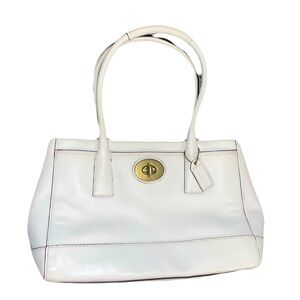 Coach white leather shoulder bag